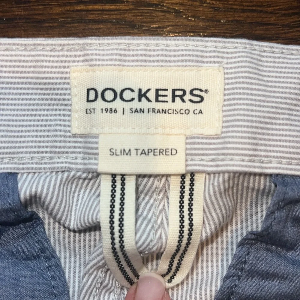 Dockers Slim Tapered Mens Cotton Pinstripes 33/34